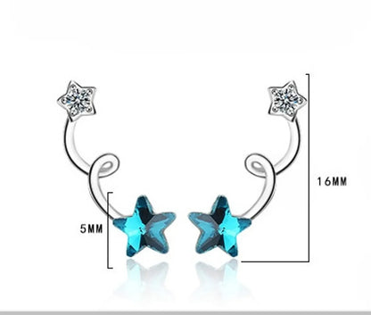 1 Pair Lady Star Plating Inlay Copper Artificial Crystal White Gold Plated Ear Studs