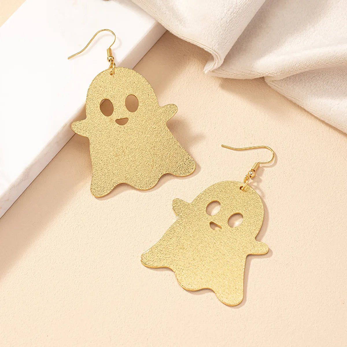 1 Pair Lady Streetwear Cool Style Ghost Plating Alloy 14k Gold Plated Drop Earrings