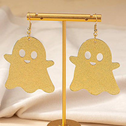 1 Pair Lady Streetwear Cool Style Ghost Plating Alloy 14k Gold Plated Drop Earrings