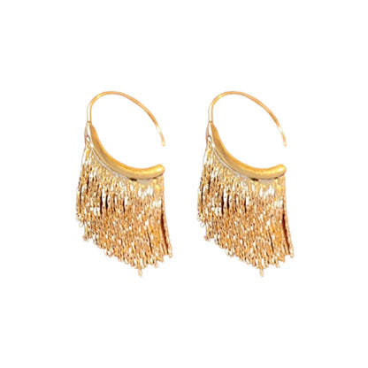 1 Pair Lady Streetwear Geometric Copper Tassel Drop Earrings