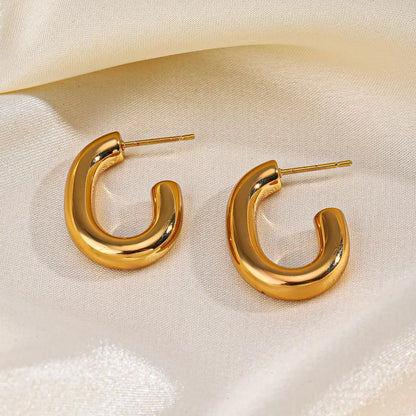 1 Pair Lady Streetwear Geometric Plating Stainless Steel 18k Gold Plated Ear Studs