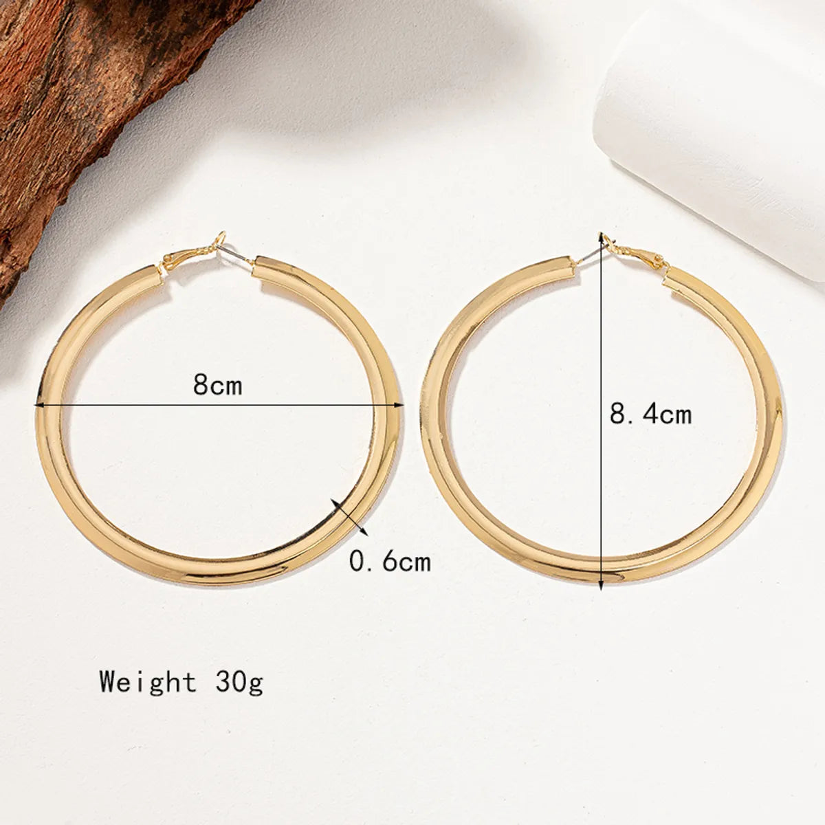 1 Pair Lady Streetwear Solid Color Plating Alloy 14k Gold Plated Hoop Earrings