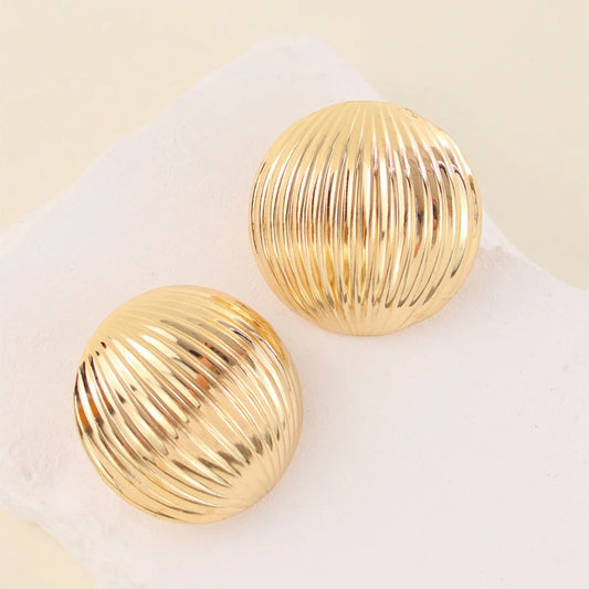 1 Pair Lady Stripe Iron Ear Studs