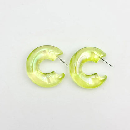 1 Pair Lady Sweet C Shape Arylic Ear Studs