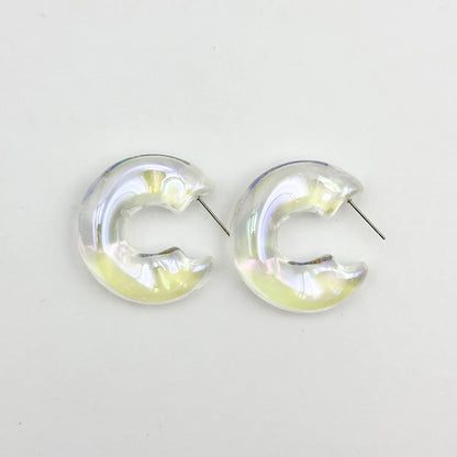 1 Pair Lady Sweet C Shape Arylic Ear Studs