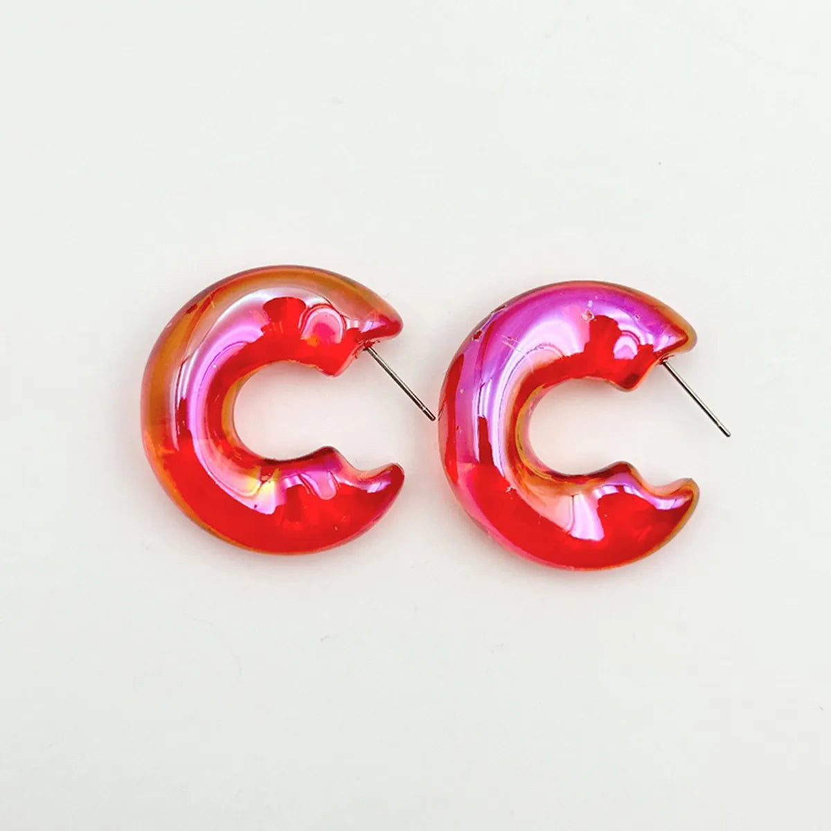 1 Pair Lady Sweet C Shape Arylic Ear Studs