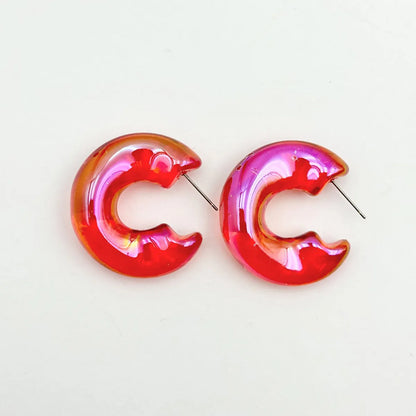 1 Pair Lady Sweet C Shape Arylic Ear Studs