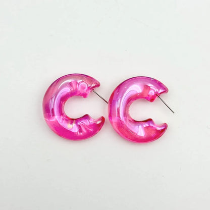 1 Pair Lady Sweet C Shape Arylic Ear Studs