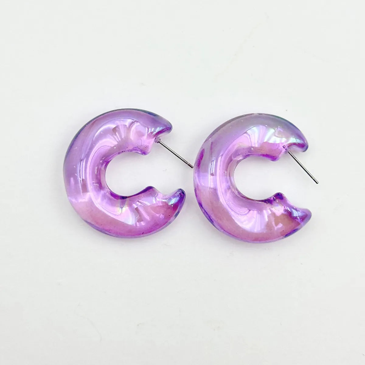 1 Pair Lady Sweet C Shape Arylic Ear Studs