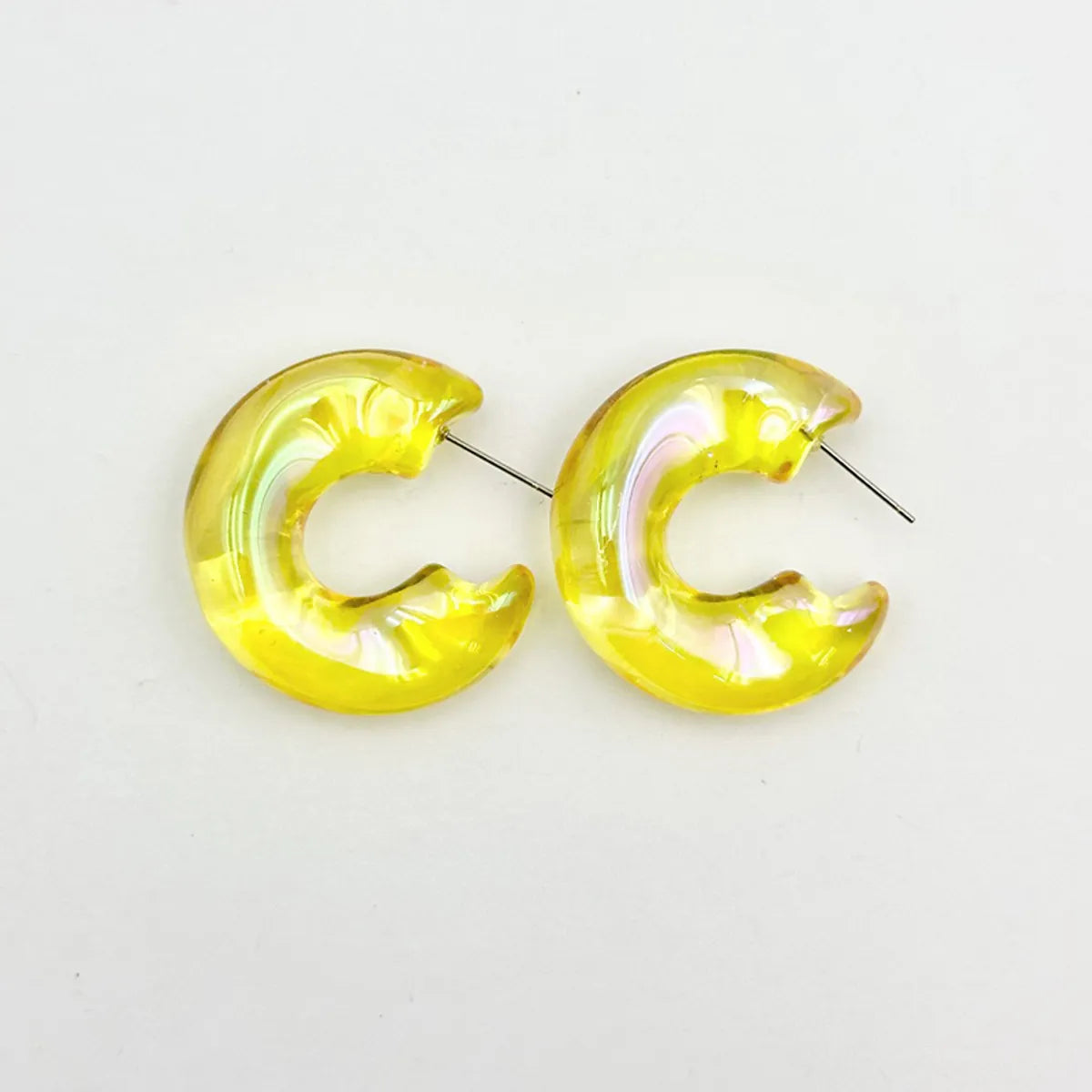 1 Pair Lady Sweet C Shape Arylic Ear Studs