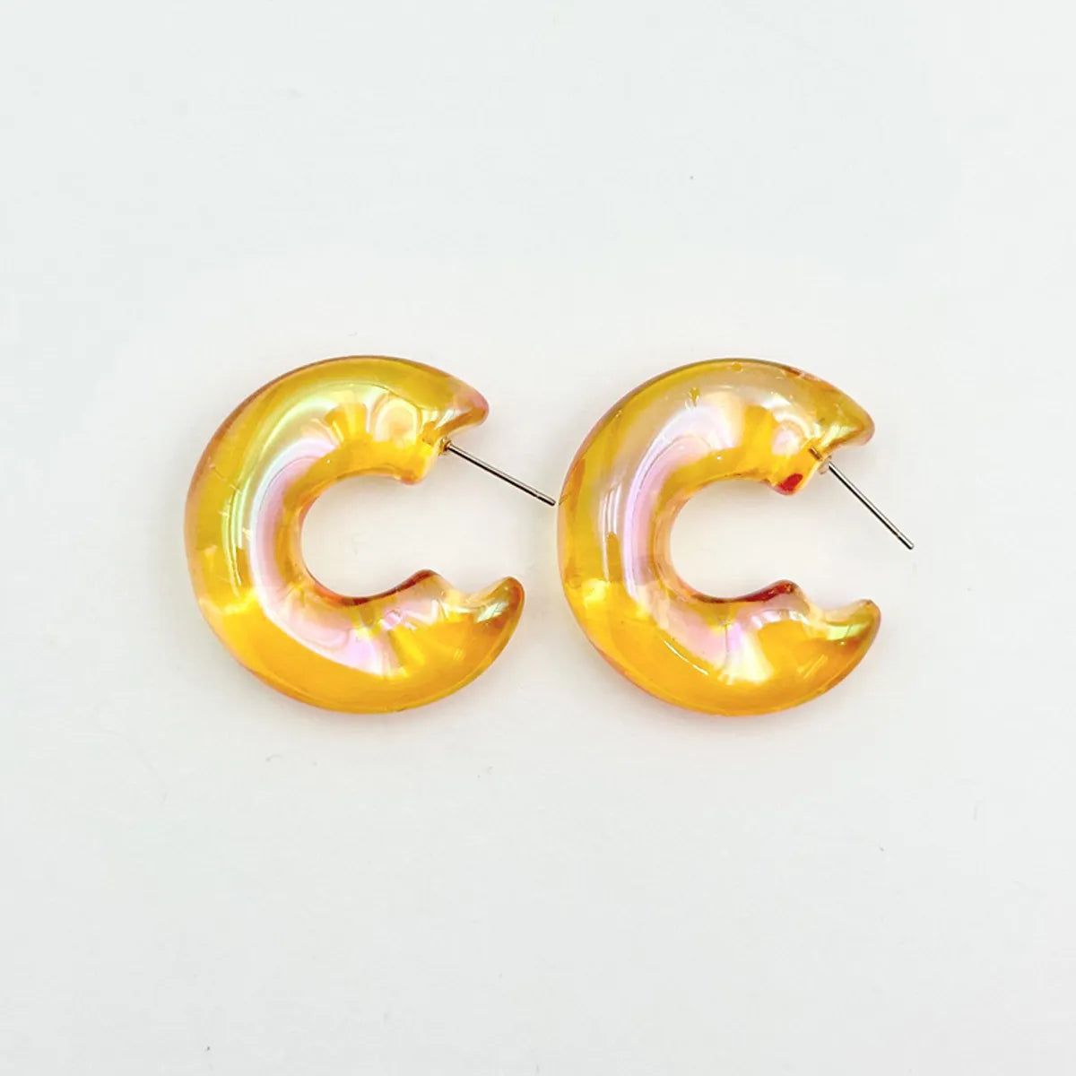 1 Pair Lady Sweet C Shape Arylic Ear Studs