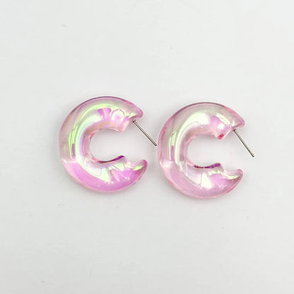 1 Pair Lady Sweet C Shape Arylic Ear Studs