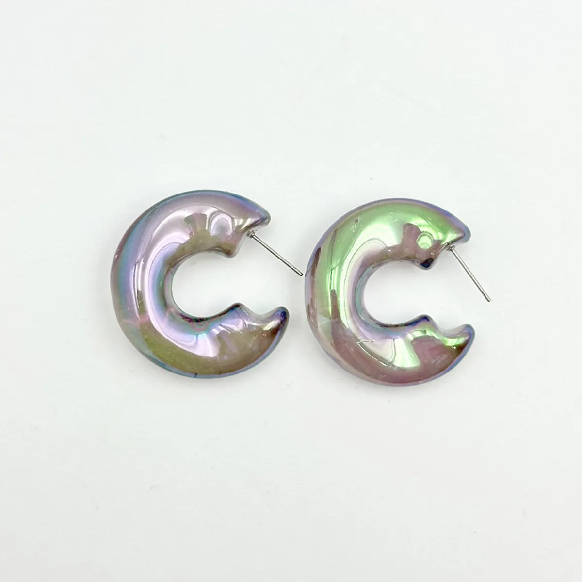 1 Pair Lady Sweet C Shape Arylic Ear Studs