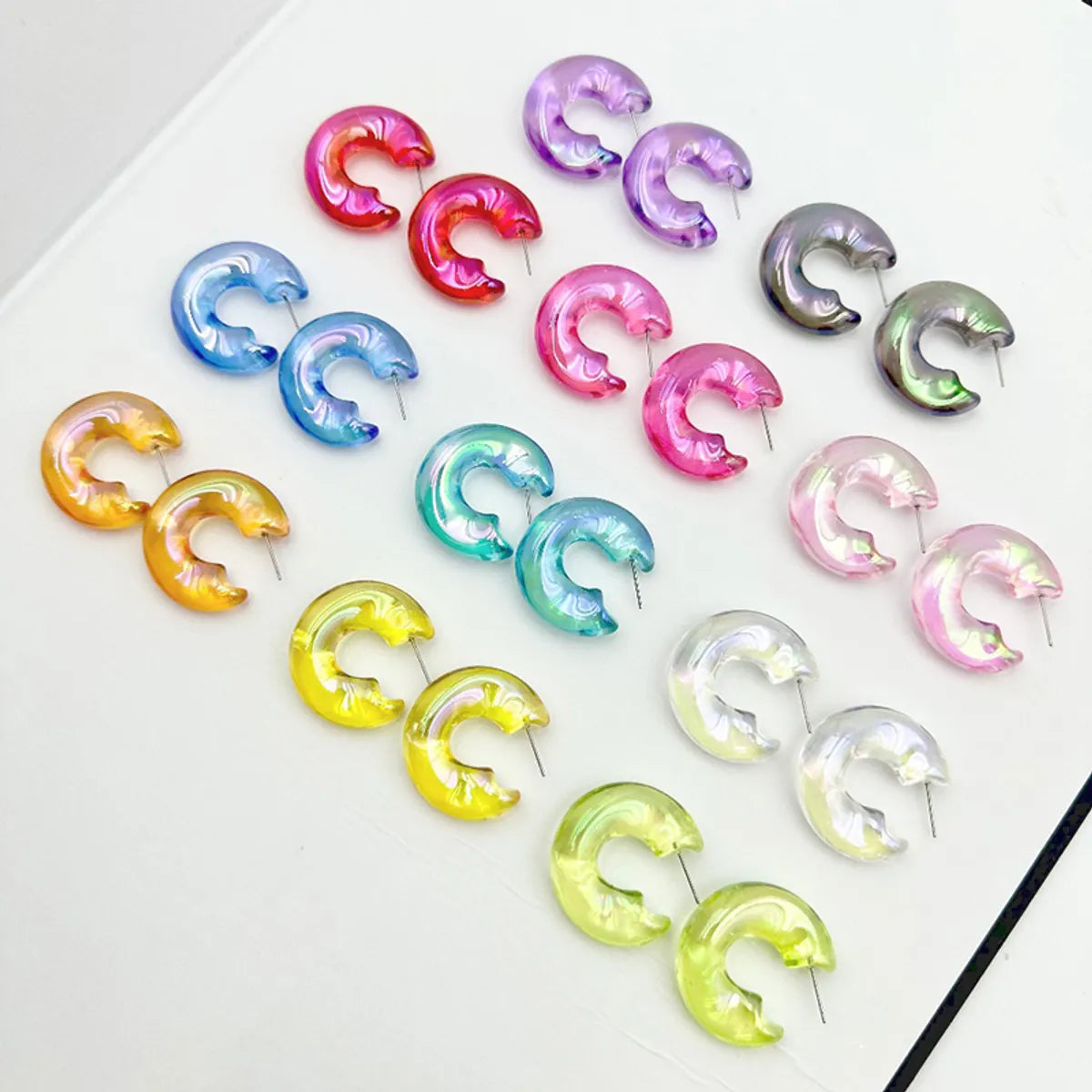 1 Pair Lady Sweet C Shape Arylic Ear Studs