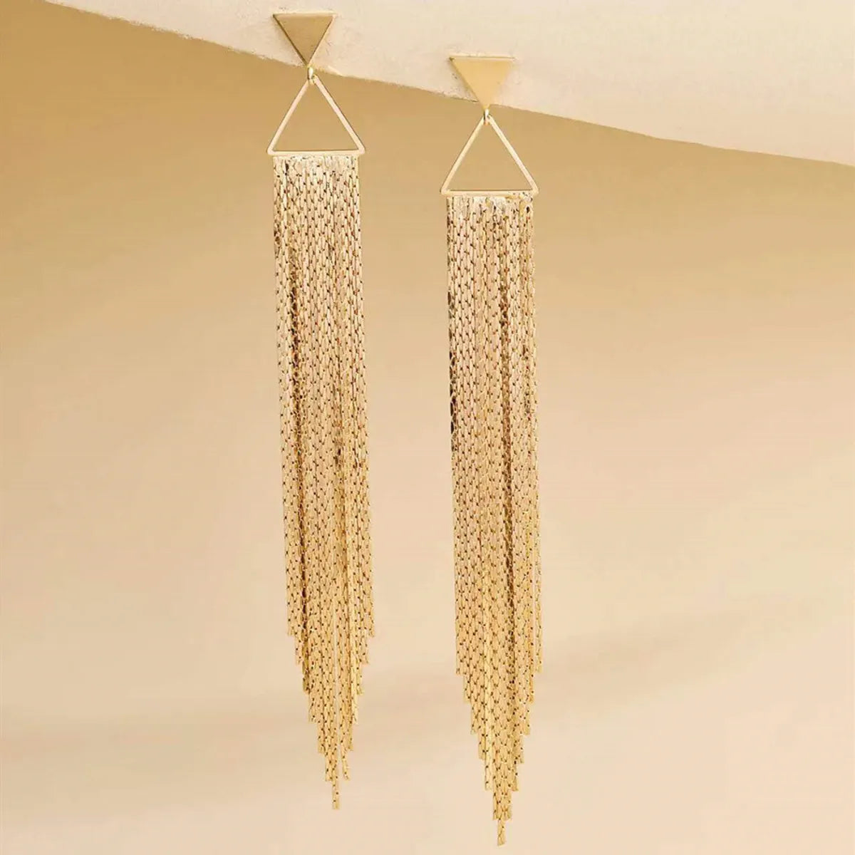 1 Pair Lady Tassel Copper Drop Earrings