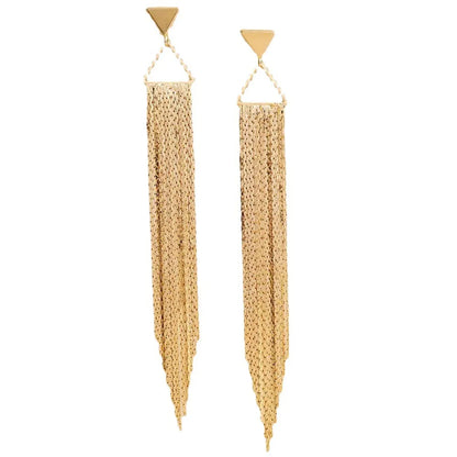 1 Pair Lady Tassel Copper Drop Earrings