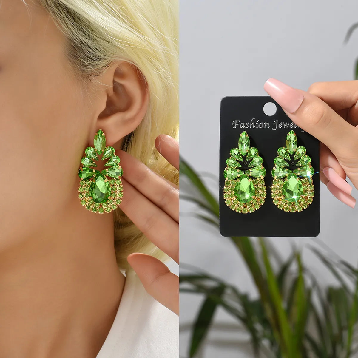 1 Pair Lady Water Droplets Artificial Gemstones Women's Drop Earrings