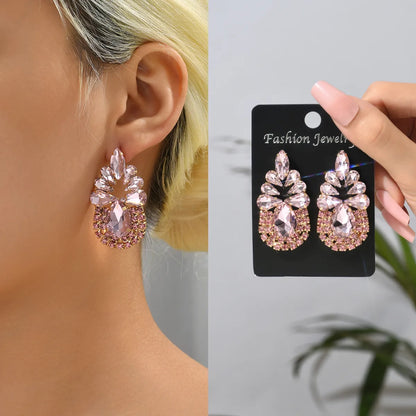 1 Pair Lady Water Droplets Artificial Gemstones Women's Drop Earrings