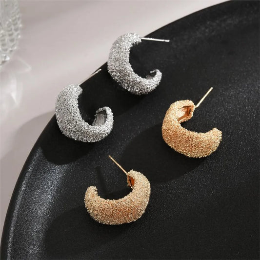 1 Pair Luxurious C Shape Plating Copper 18k Gold Plated White Gold Plated Ear Studs