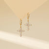 1 Pair Luxurious Classic Style Cross Plating Inlay Copper Rhinestones Gold Plated Earrings