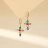 1 Pair Luxurious Classic Style Cross Plating Inlay Copper Rhinestones Gold Plated Earrings