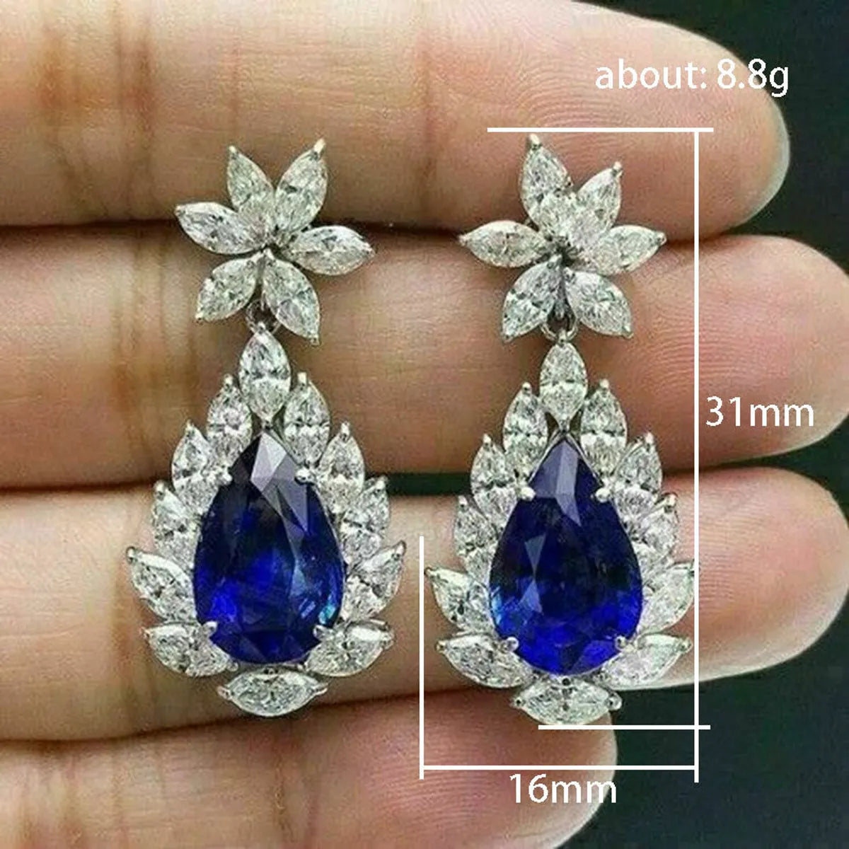 1 Pair Luxurious Flower Copper Inlay Zircon Drop Earrings