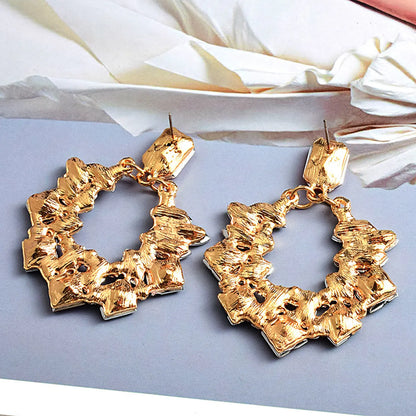 1 Pair Luxurious Geometric Plating Inlay Alloy Rhinestones Drop Earrings