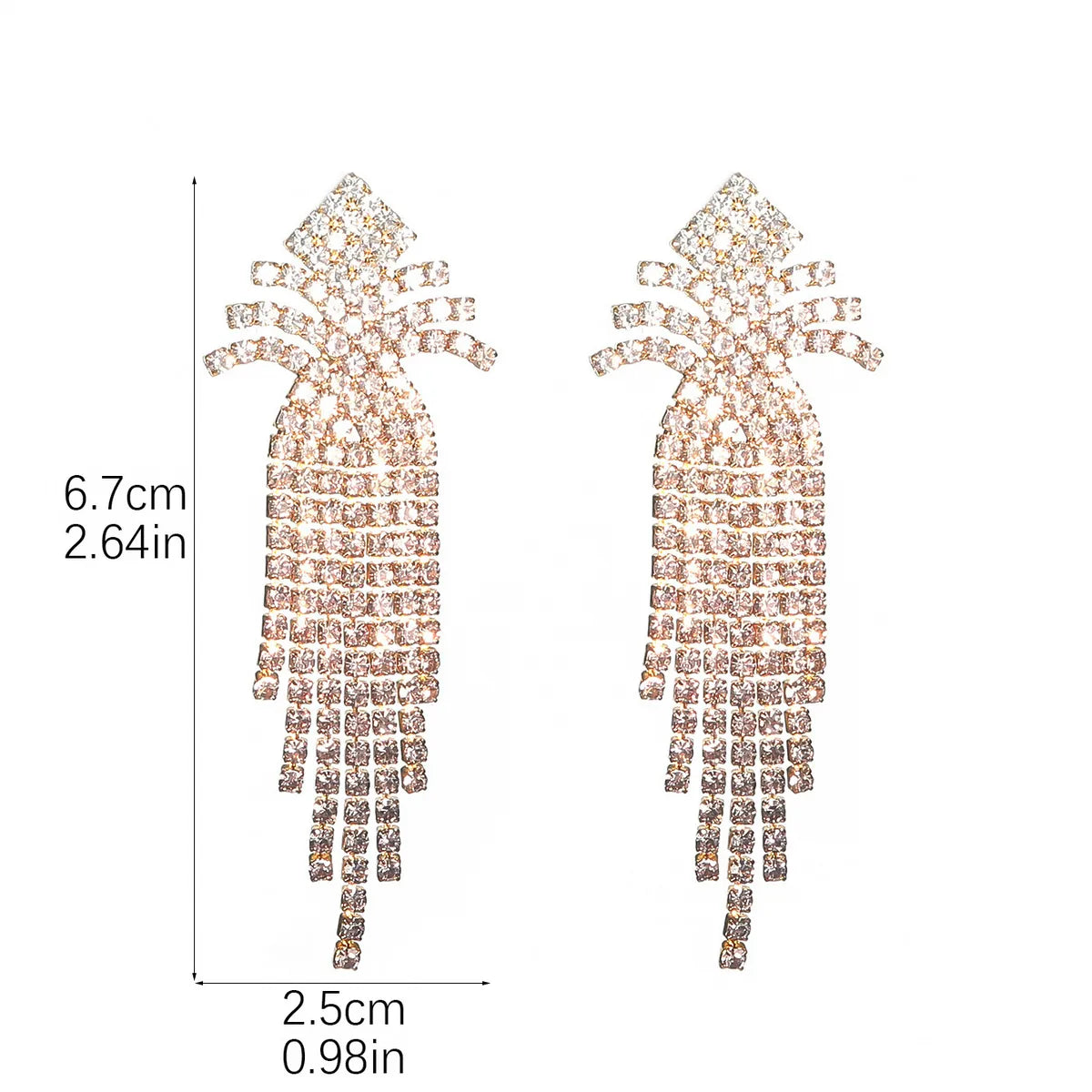 1 Pair Luxurious Geometric Plating Inlay Alloy Rhinestones Drop Earrings