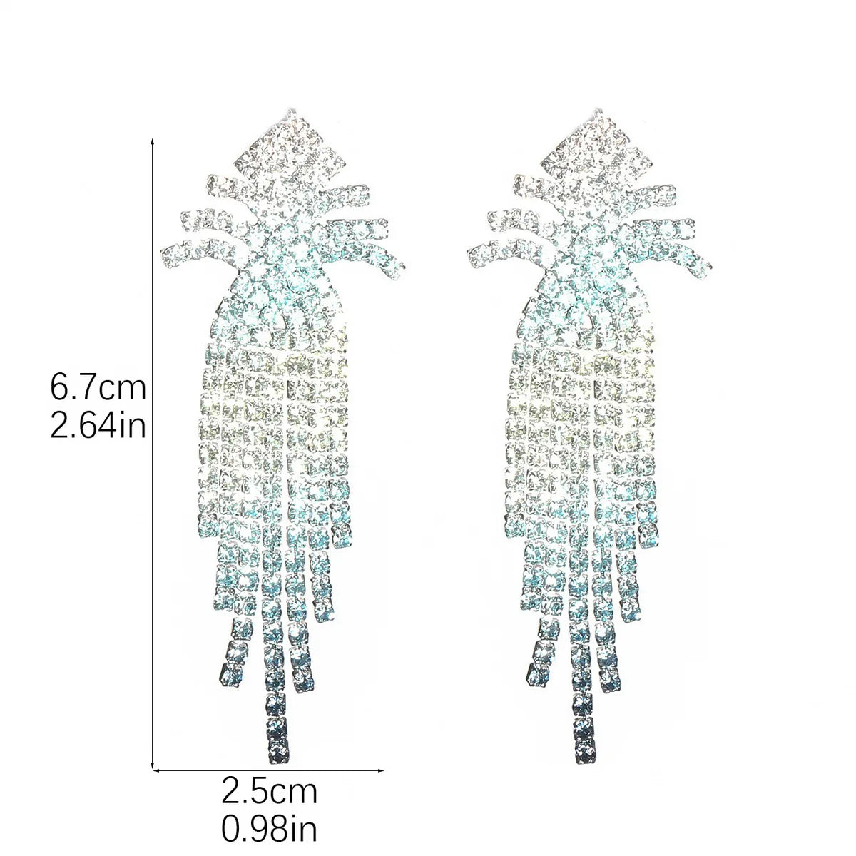 1 Pair Luxurious Geometric Plating Inlay Alloy Rhinestones Drop Earrings