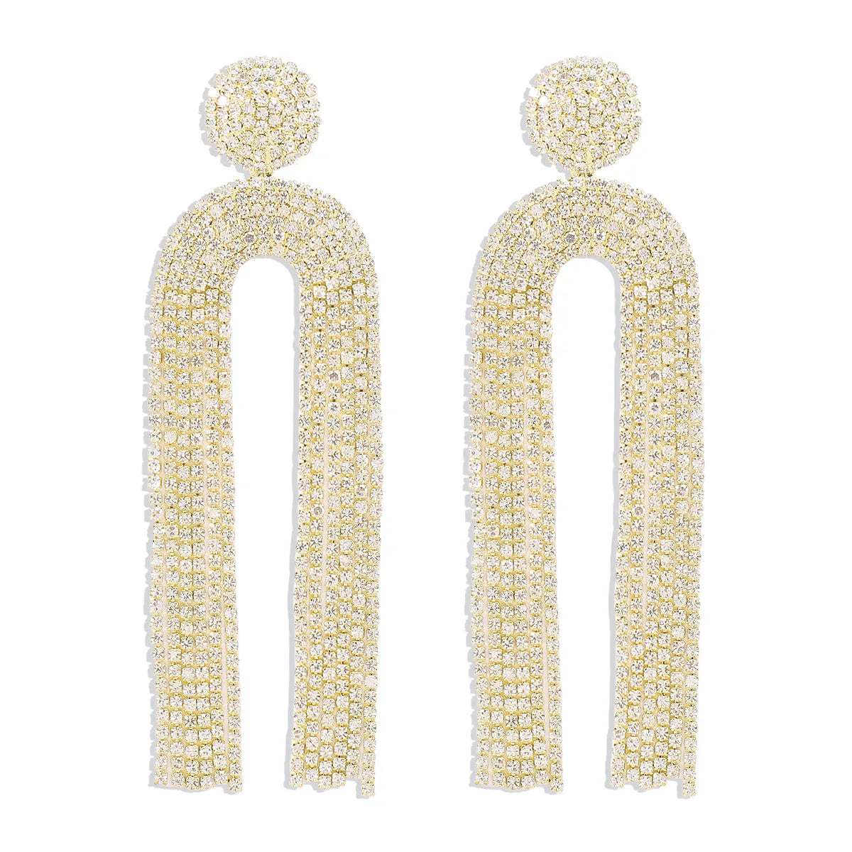 1 Pair Luxurious Modern Style Simple Style Tassel Rhinestone Drop Earrings