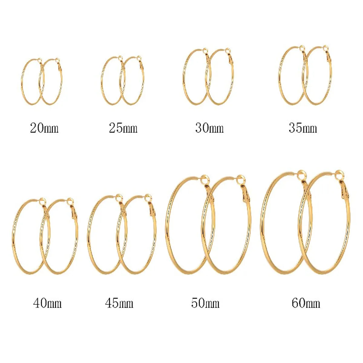 1 Pair Luxurious Queen Bridal Solid Color Plating 304 Stainless Steel 18K Gold Plated Hoop Earrings