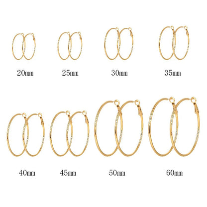 1 Pair Luxurious Queen Bridal Solid Color Plating 304 Stainless Steel 18K Gold Plated Hoop Earrings