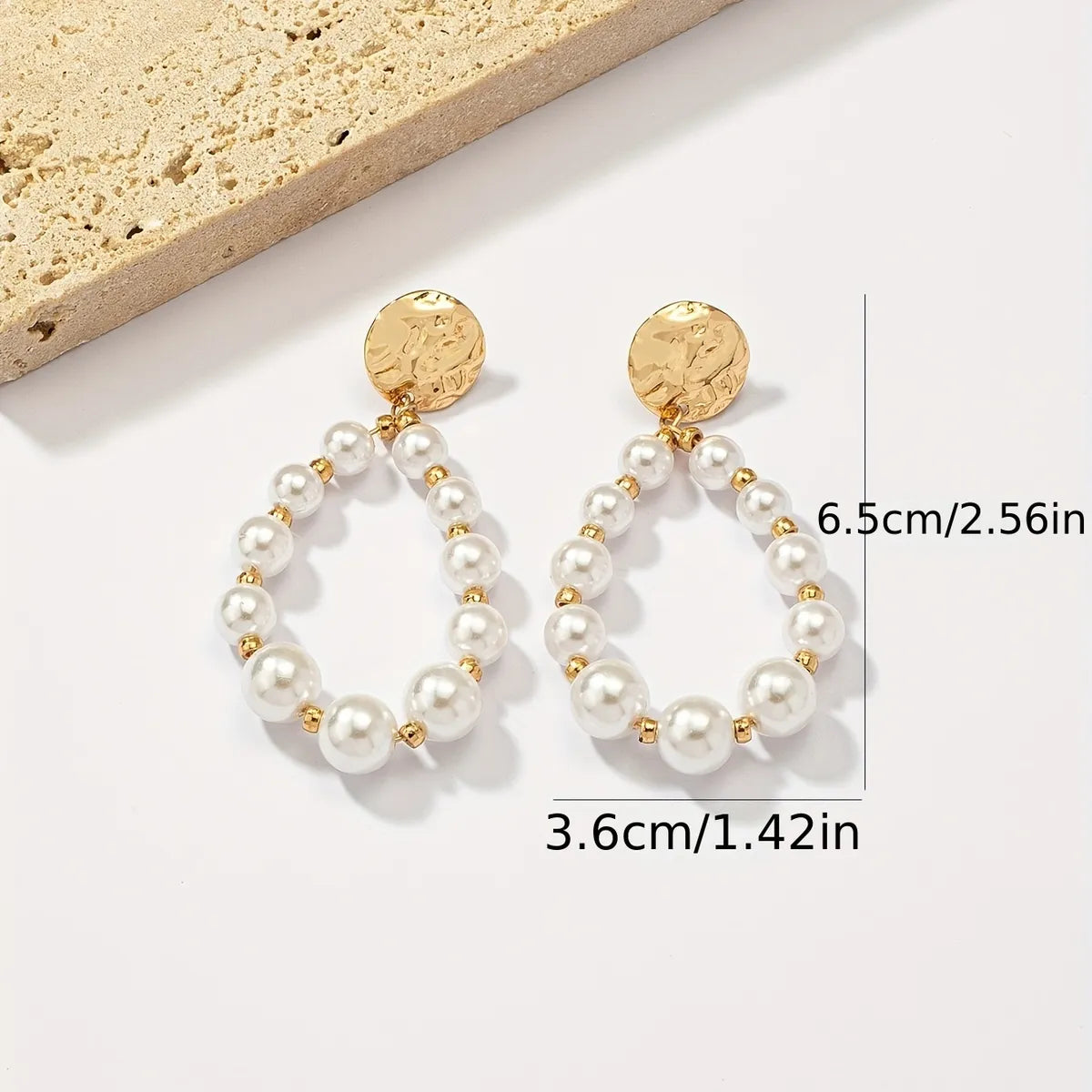 1 Pair Luxurious Queen British Style Water Droplets Pearl Plastic Drop Earrings