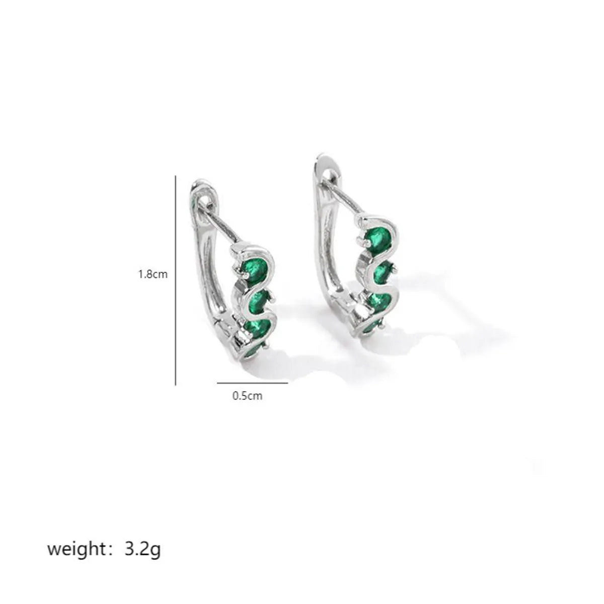 1 Pair Luxurious S Shape Plating Inlay Copper Zircon 18k Gold Plated White Gold Plated Earrings