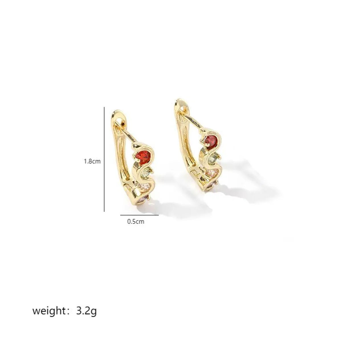 1 Pair Luxurious S Shape Plating Inlay Copper Zircon 18k Gold Plated White Gold Plated Earrings