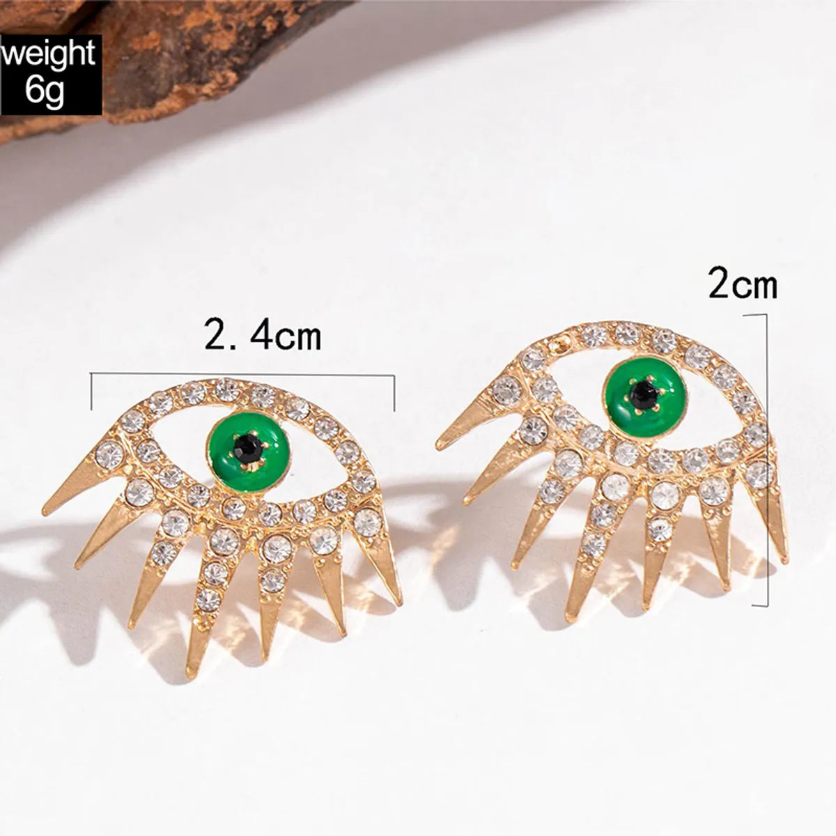 1 Pair Luxurious Shiny Devil'S Eye Inlay Alloy Zircon Ear Studs