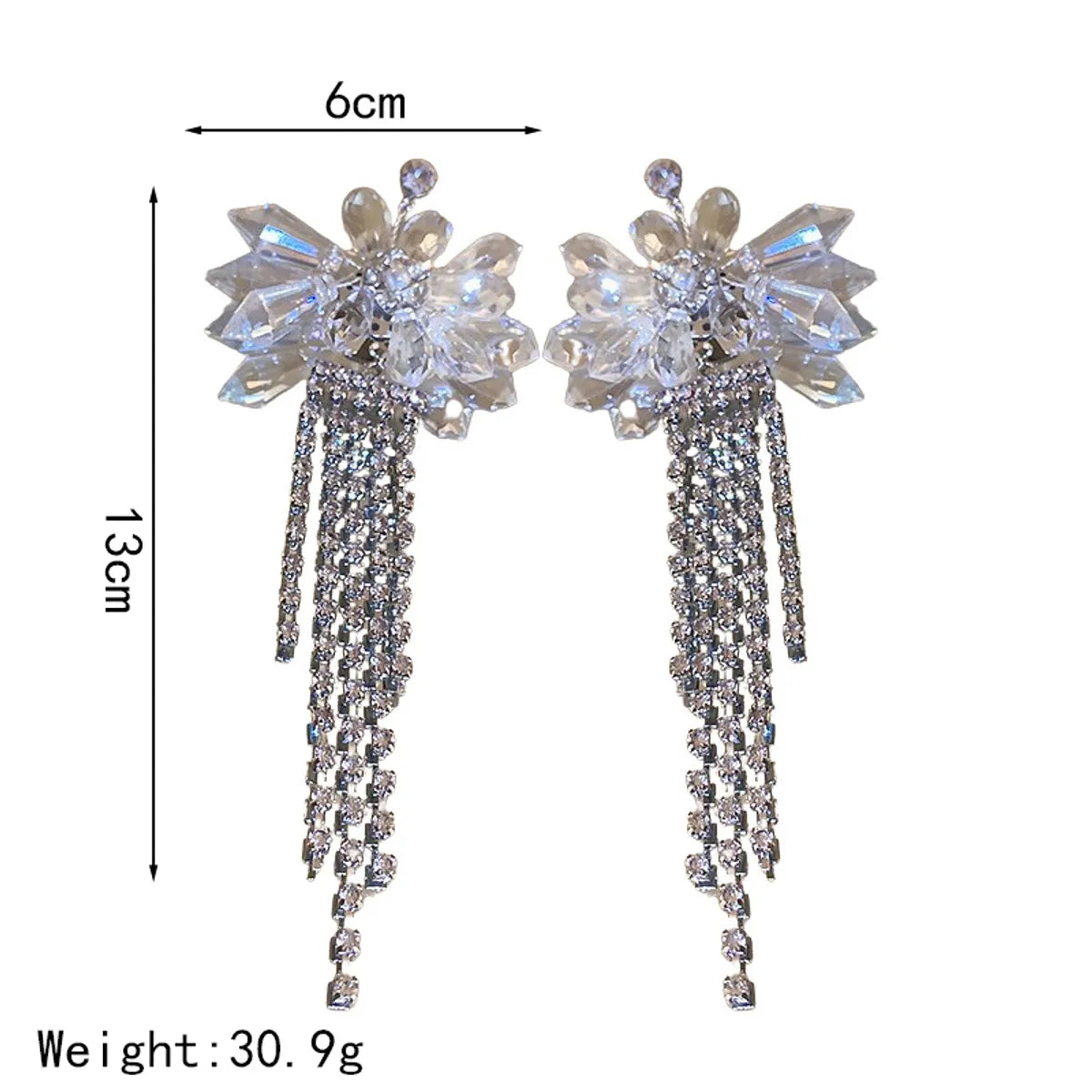 1 Pair Luxurious Shiny Geometric Tassel Inlay Alloy Artificial Crystal Artificial Rhinestones Drop Earrings