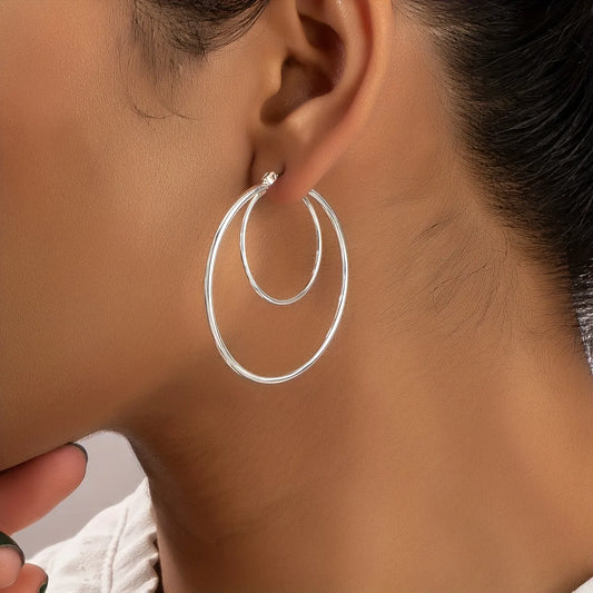 1 Pair Luxurious Simple Style Circle Alloy Earrings