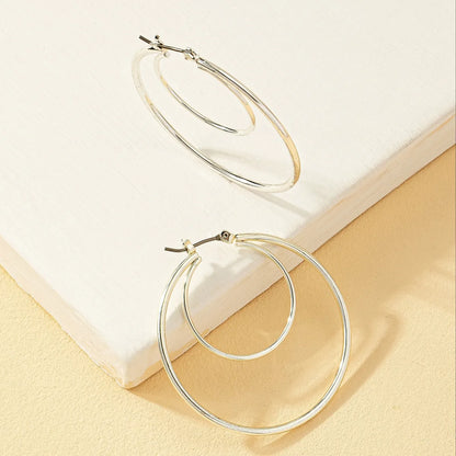 1 Pair Luxurious Simple Style Circle Alloy Earrings