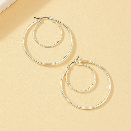 1 Pair Luxurious Simple Style Circle Alloy Earrings