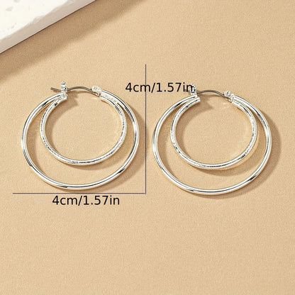 1 Pair Luxurious Simple Style Circle Alloy Earrings