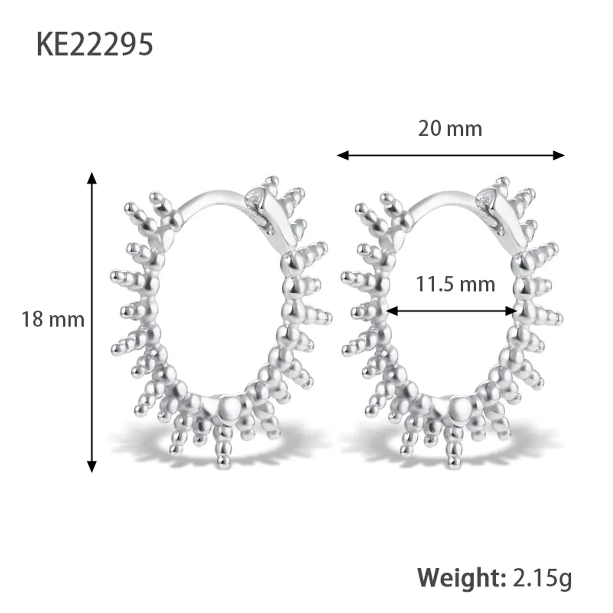 1 Pair Luxurious Simple Style Round Sun Plating Sterling Silver 18k Gold Plated White Gold Plated Earrings