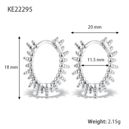 1 Pair Luxurious Simple Style Round Sun Plating Sterling Silver 18k Gold Plated White Gold Plated Earrings