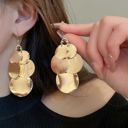 1 Pair Luxurious Simple Style Sequins Sequins Alloy Drop Earrings