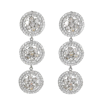 1 Pair Luxurious Simple Style Solid Color Inlay 316 Stainless Steel  Rhinestones Drop Earrings