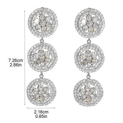 1 Pair Luxurious Simple Style Solid Color Inlay 316 Stainless Steel  Rhinestones Drop Earrings