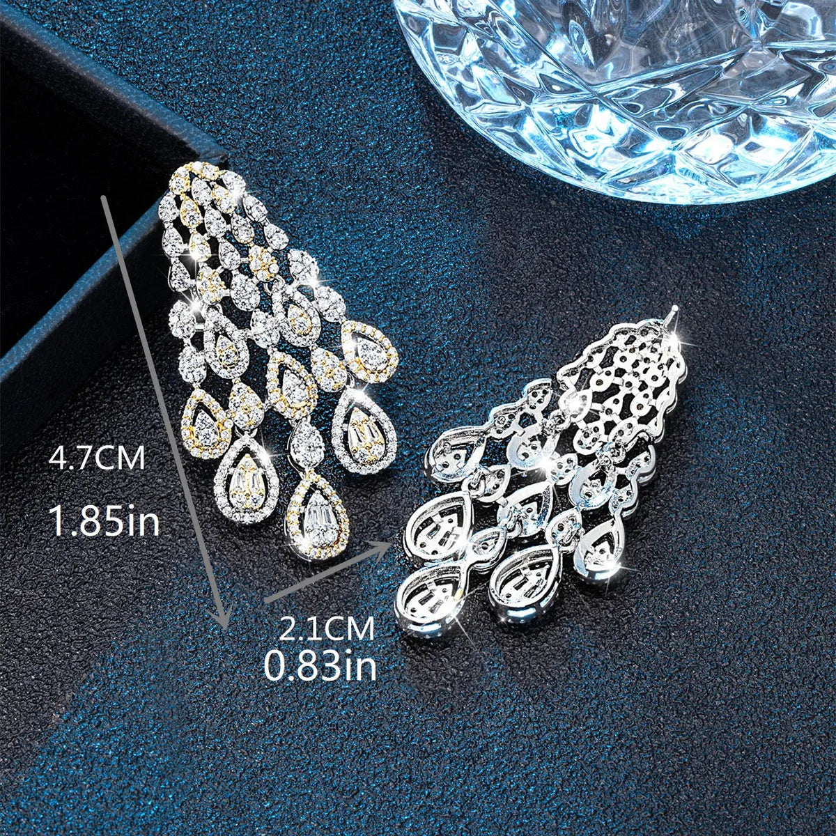 1 Pair Luxurious Snowflake Plating Inlay Brass Zircon White Gold Plated Gold Plated Drop Earrings