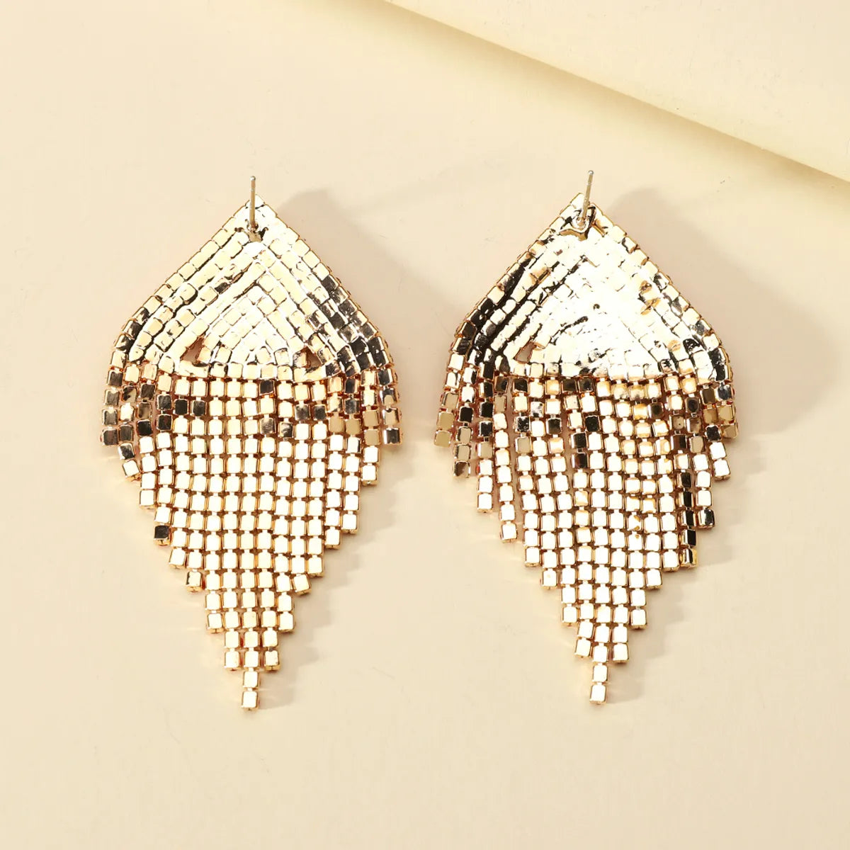 1 Pair Luxurious Solid Color Plating Inlay Copper Alloy Crystal Gold Plated Dangling Earrings