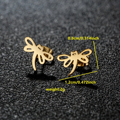 1 Pair Luxurious Sweet Artistic Animal Plating 304 Stainless Steel 18K Gold Plated Ear Studs