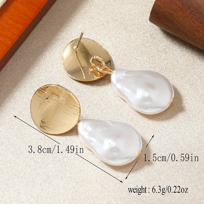 1 Pair Luxurious Wedding Bridal Water Droplets Plating Inlay Alloy Artificial Pearls Gold Plated Drop Earrings